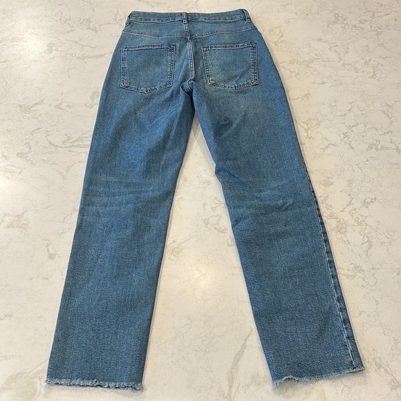 Ted Baker Morgani Straight Leg Blue Denim Jeans Raw Hem - Picture 5 of 15